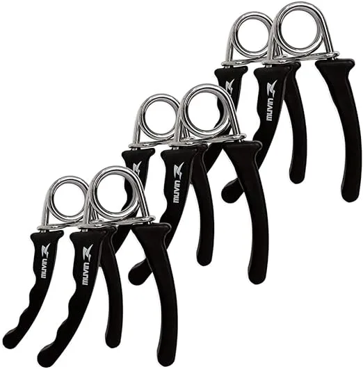 Hand Grip Muvin – Kit com 3 Tensões – Leve, Média e Alta - Fortalecimento dos Músculos das Mãos, Dedos, Pulsos e Antebraços – Reabilitação - Exercícios – Fisioterapia – Tratamento – Resistente | Melhorar a saúde e a ergonomia no home office