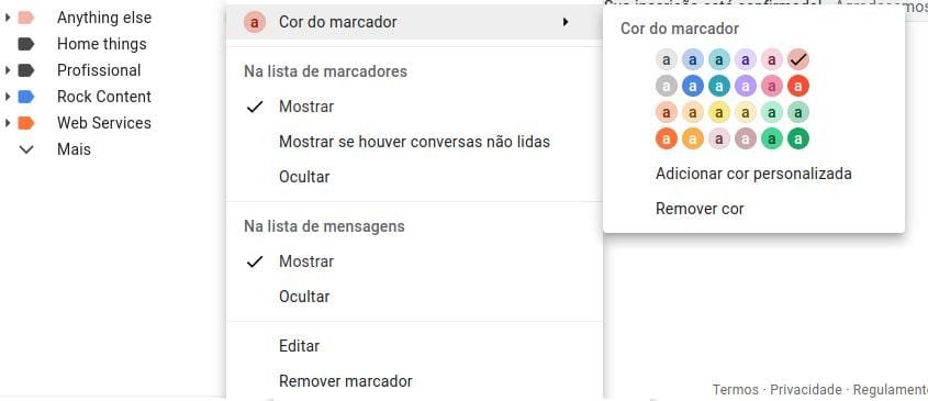 Como mudar a cor do marcador do Gmail