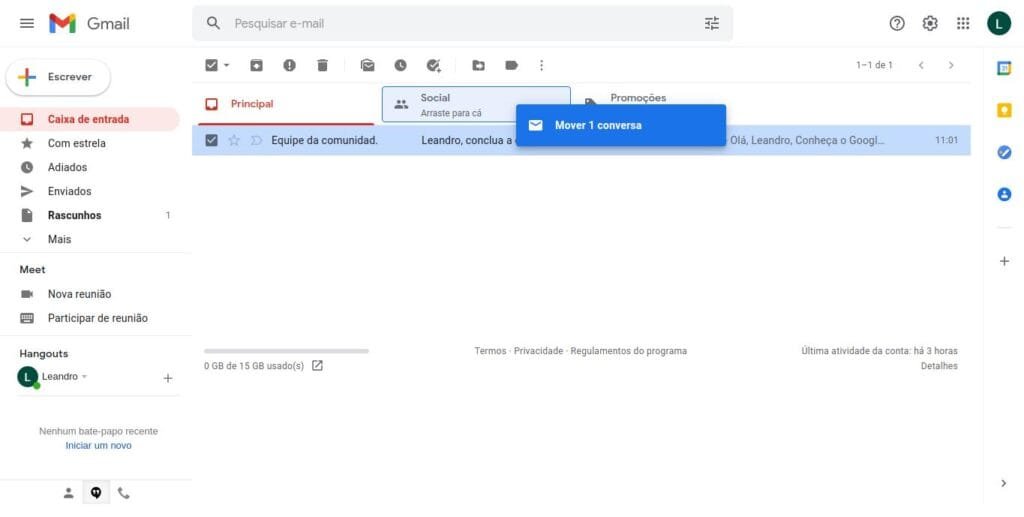 Como usar o Gmail com arrastar e soltar