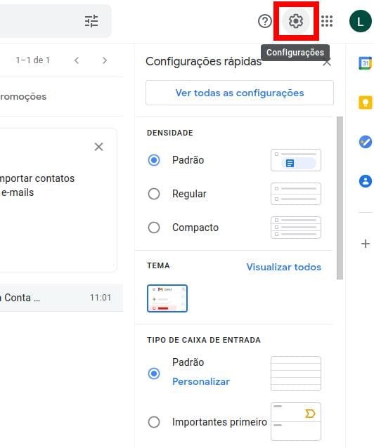 Configurações básicas do Gmail