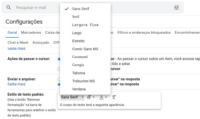 Como personalizar formatação padrão no Gmail
