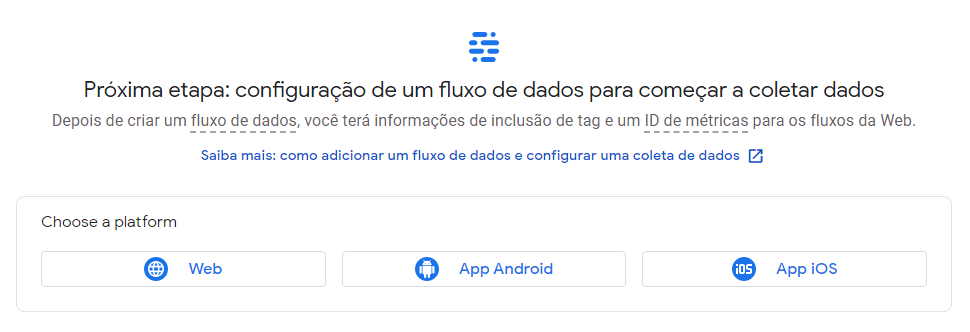 search console: tipo de propriedade