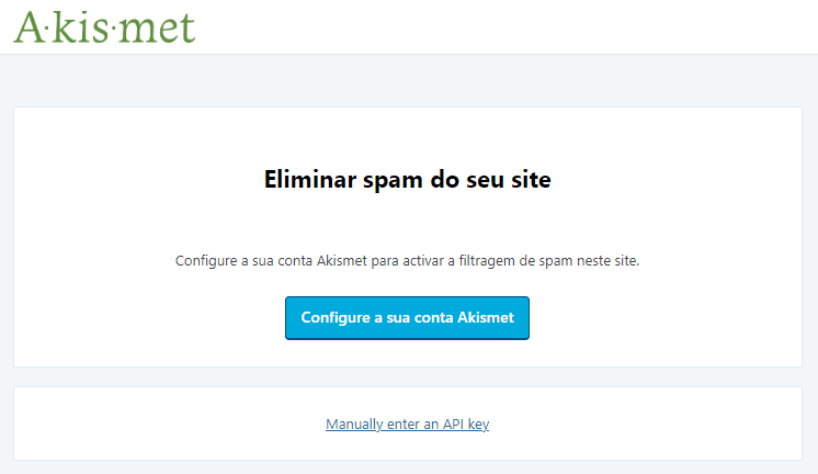 akismet: configure a sua conta