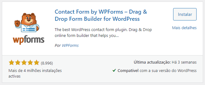 Instalar contact forms no wordpress