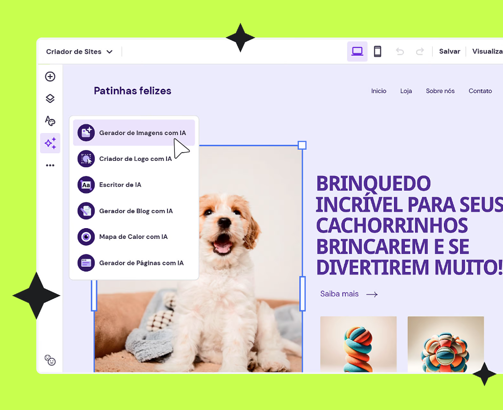 Criador de sites da Hostinger com IA