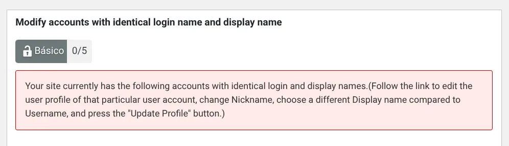 display name wp security 