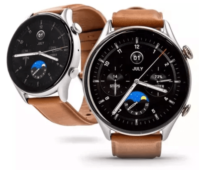 Amazfit GTR4 New com pulseira marrom