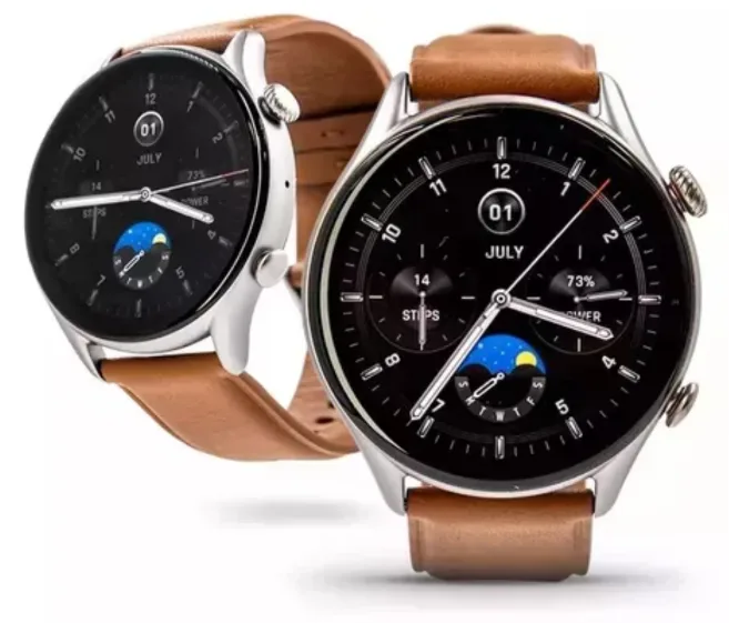 Amazfit GTR4 New com pulseira marrom