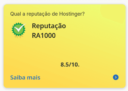 HostGator no Reclame Aqui - Reputação RA1000 (8.5/10)