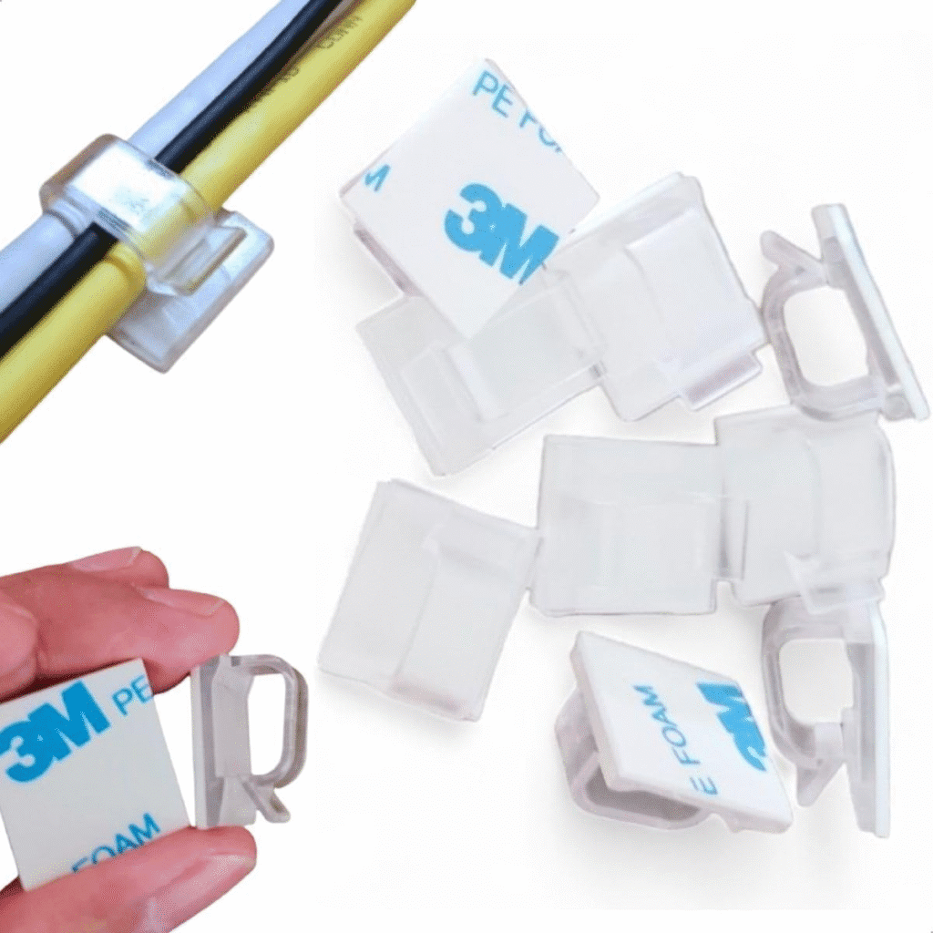Organizador de cabos e fios tipo clip kit com 20 Peças