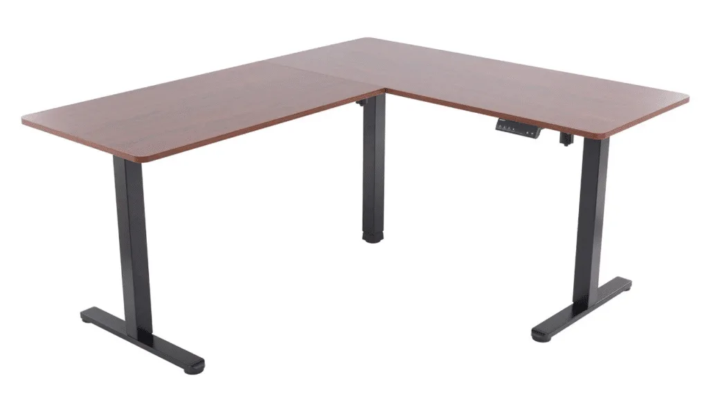 Mesa com regulagem de altura Comfy ErgoLift Pro com tampo em L