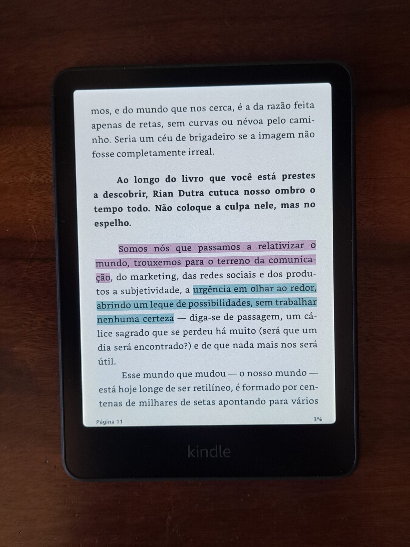 Kindle Colorsoft: marcação em quatro cores