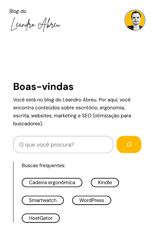 Blog do Leandro Abreu no mobile - Home