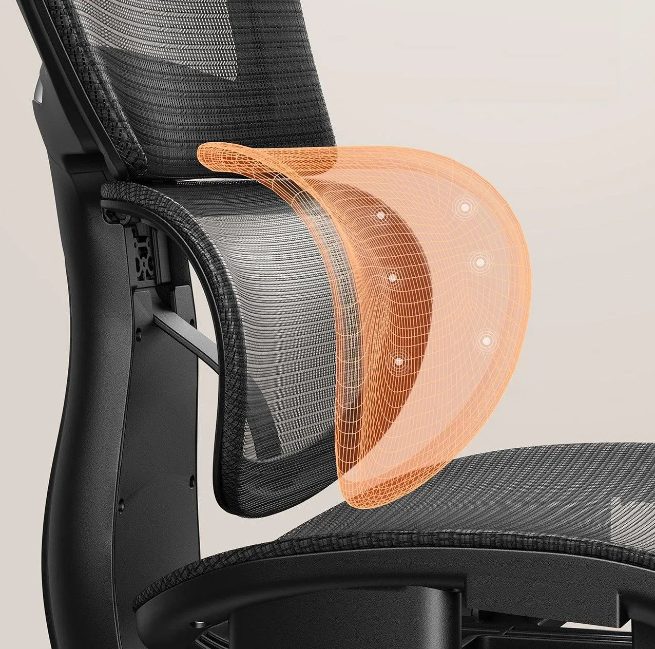 Apoio lombar AWS, assento bipartido, cadeira ergonômica Mônaco Bt07
