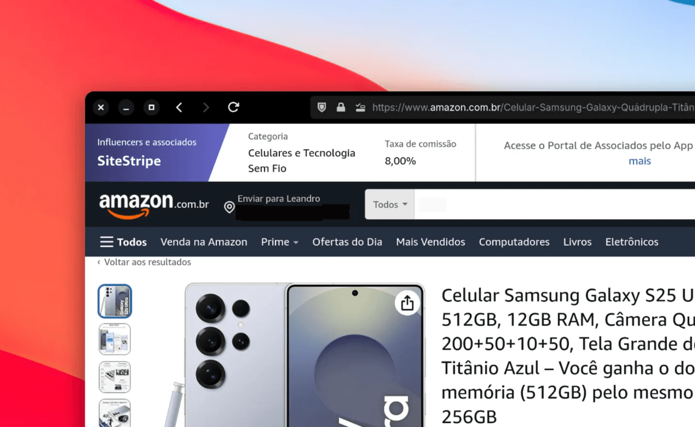 Site Stripe da Amazon Associados