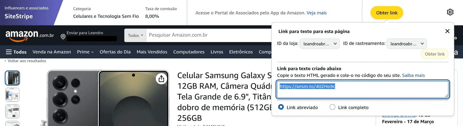 Criar link de afiliado na Amazon pelo Site Stripe