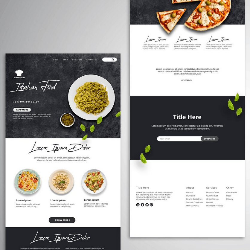layout de site de comida - como criar um site com 100 mil visitas