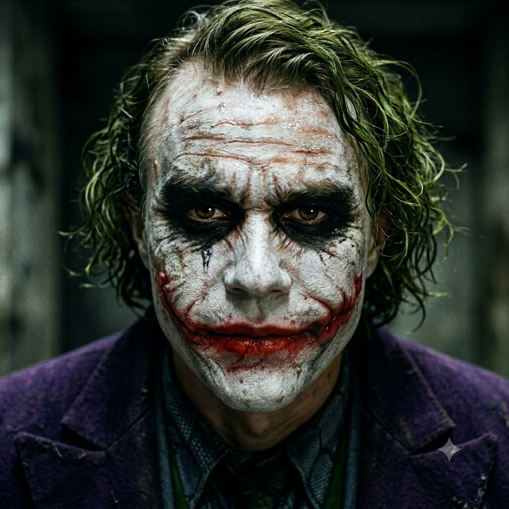 Ilustração do Coringa (The Joker) de "Batman: O Cavaleiro das Trevas"